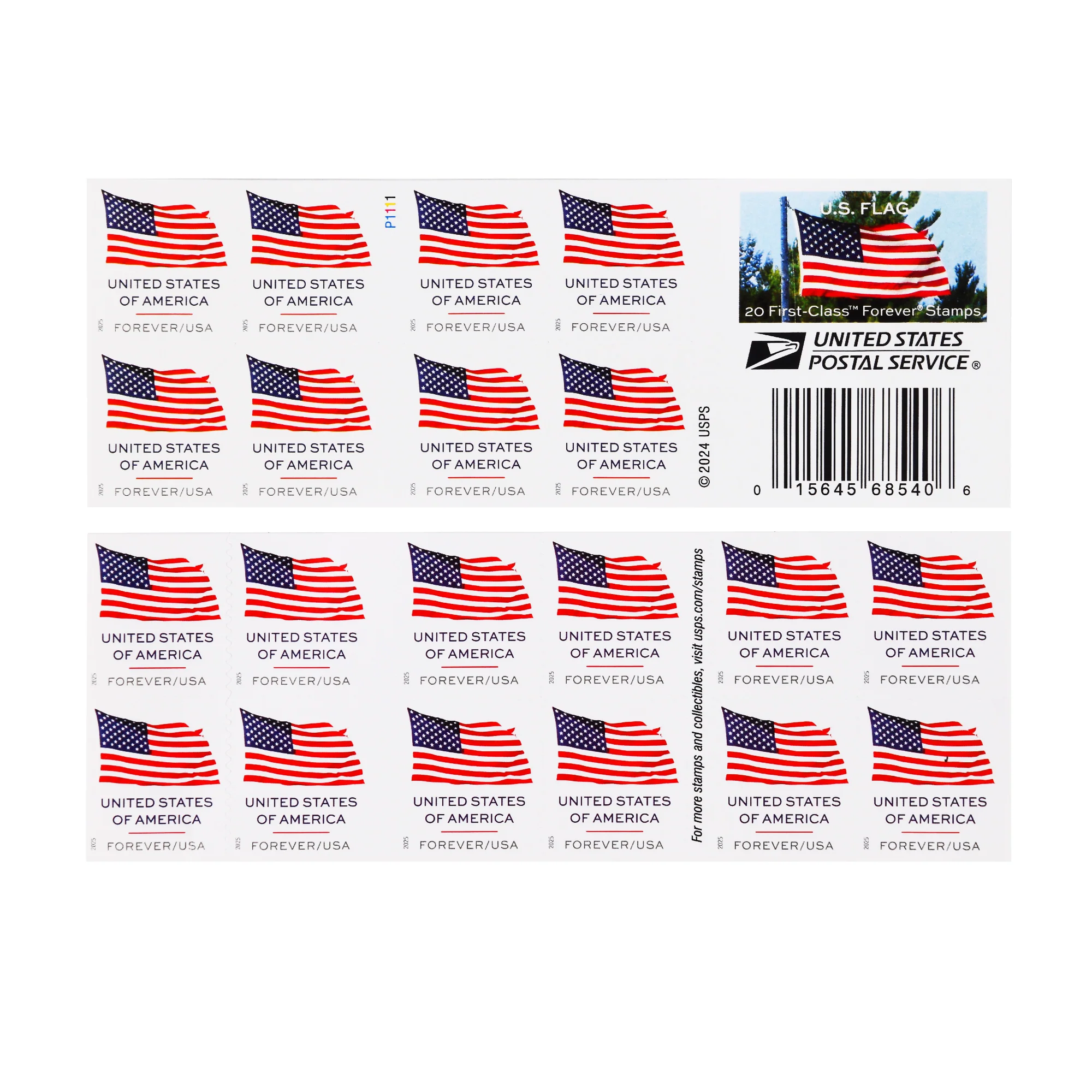2025 US Flags Booklets / Rolls Forever First Class Postage Stamps - Image 7