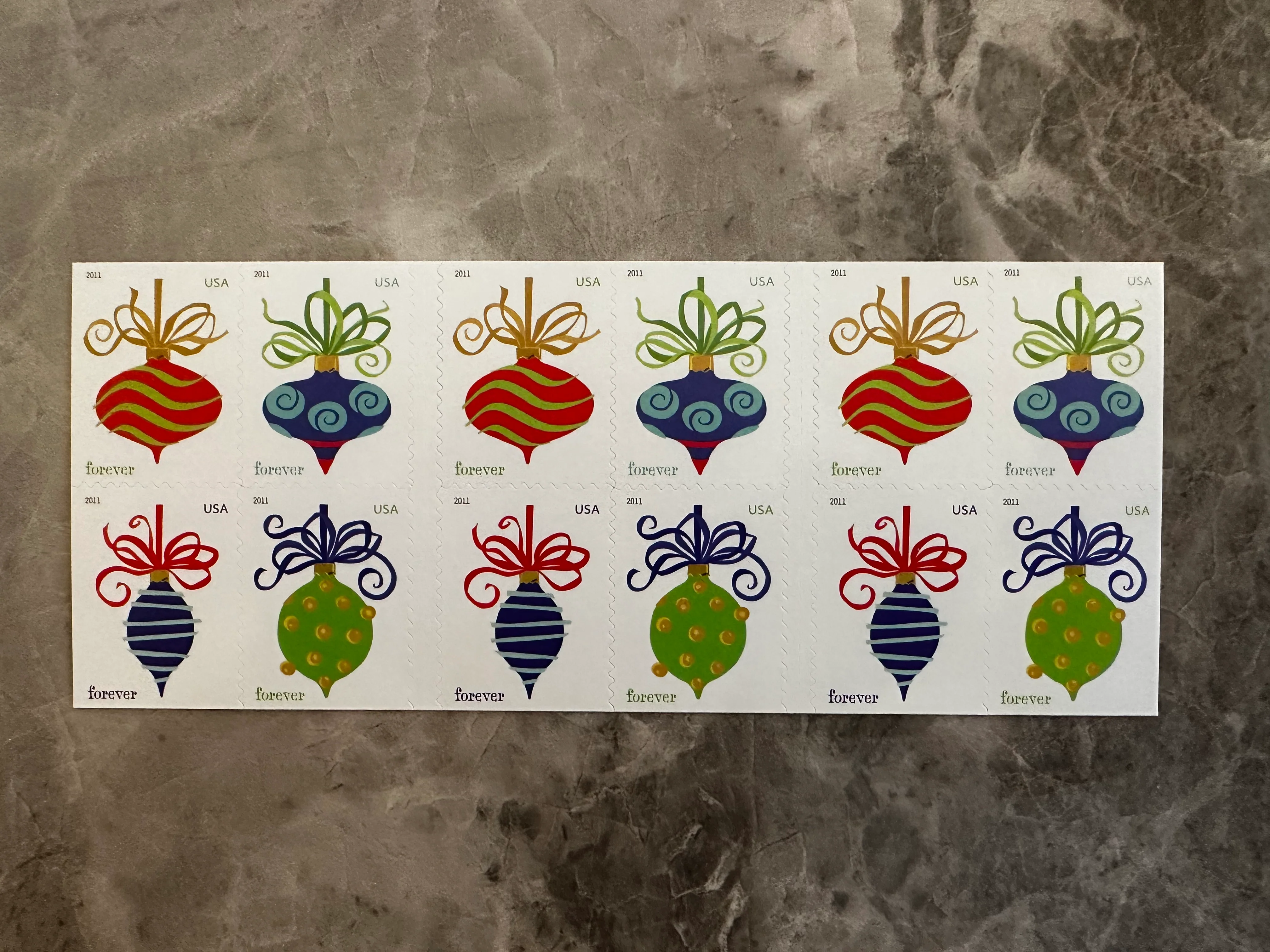 Holiday Baubles Forever First Class Postage Stamps - Image 3